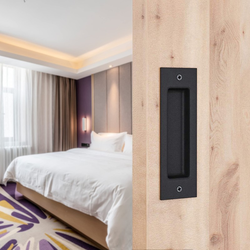 Eco-Fused 2 x Finger Pull Handle for Sliding Doors (Black)