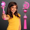 Set of 12 Pink Light Up Princess Wands with Spinning