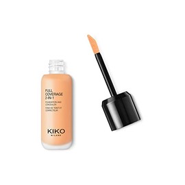 KIKO MILANO - Fundación y corrector 2 en 1 de cobertura completa, base y corrector 2 en 1, cobertura superior, ideal para piel normal a grasa., Oro neutro 95.