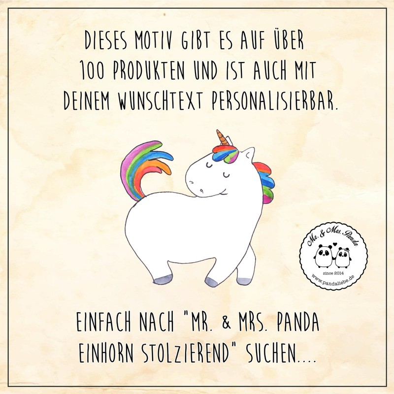 Mr. & Mrs. Panda Personalisierte Schminktasche Einhorn Stolzieren Größe M