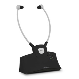 TechniSat STEREOMAN ISI 3 Wireless Stereo Headphones for Televisions and Music Systems with Docking Station Black