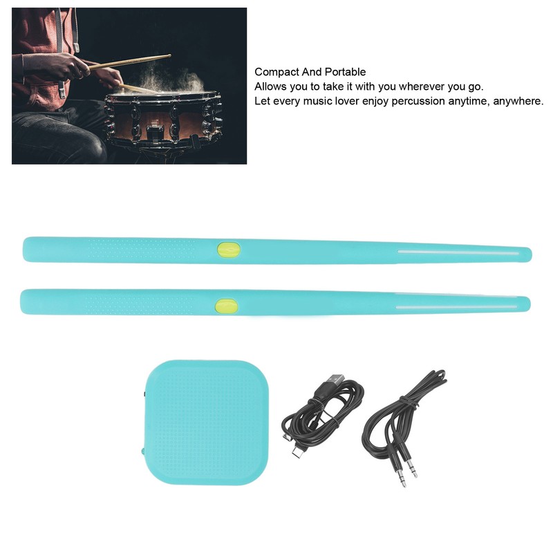 Virtual Air Drum Kit RGB Lamp 8 Sound Effects Bluetooth