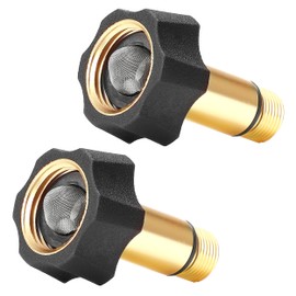 EZALOR Pressure Washer Pump Parts Water Inlet Fitting, 3/4" Female to 3/8" Male Pressure Washer Pump Parts, Replacement for Simpson Cleaning 7110166, Gold, 2 Pack