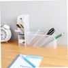 TEHAUX 2pcs Multifunctional Desktop Organizer for Cosmetics and Stationery Transparent