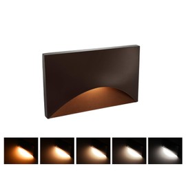 ZestPatio 120V Stair Lights Indoor, 3W 5CCT Dimmable LED Stairway Lights Indoor Outdoor for Stairs Steps Decks, IP65 Waterproof, ETL, Aluminum, Bronze, Pack of 1