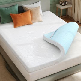 CHUN YI 4 Inch Gel Memory Foam Mattress Topper Full, Ventilated Breathable Double Bed Topper with Rayon from Bamboo Cover, Memory Foam Mattress Pad for Pressure Relief, CertiPUR-US Certified