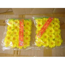 made in Vietnam Plastic Artificial Yellow Apricot Flower (HOA Mai) 2 Bags