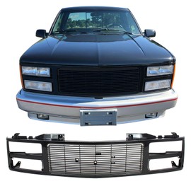 Perfit Liner Front Grille Grill Black Shell with Insert with Dual Headlight Holes Compatible with 1988-1993 GMC C/K 1500 2500 3500 Sierra Yukon Fits GM1200391 88960432