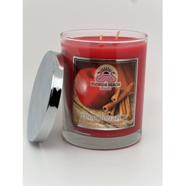 Florida Beach Candle, Cinnamon Apple. Long-Lasting Scented Candle(40-50hrs), 11oz, Double Cotton Wick, 100% Natural Soy, Home Scented and Decoration, Aromatherapy, Anti-Stress.