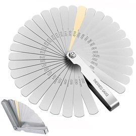 Moyata 32 Blades Feeler Gauge, Valve Game, Stainless Steel Feeler Gauge Set, 0.04-0.88 mm Measuring Ruler, Feeler Measuring Tool, Metric/Imperial Spacer Gauge, Foldable Valve Gauge for Measuring Gap