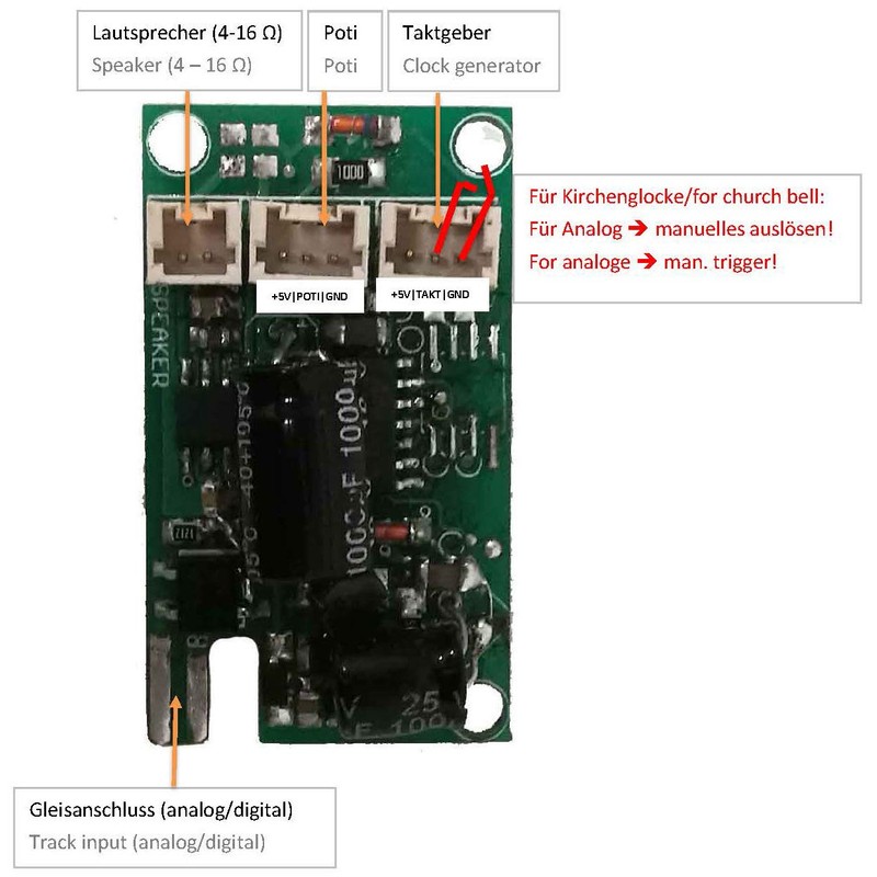 ML-Train Sound Basic-S Church Bell for All Locomotives - Garden
