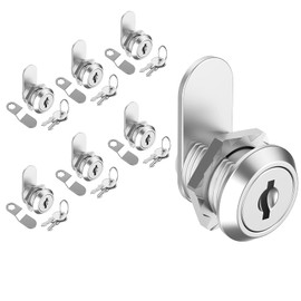 inBovoga 6 Pack Cabinet Locks with Keys, 5/8" Cam Lock Keyed Alike Secure Files Drawers Mailbox RV ToolBox Lock Replacement Locks, Zinc Alloy