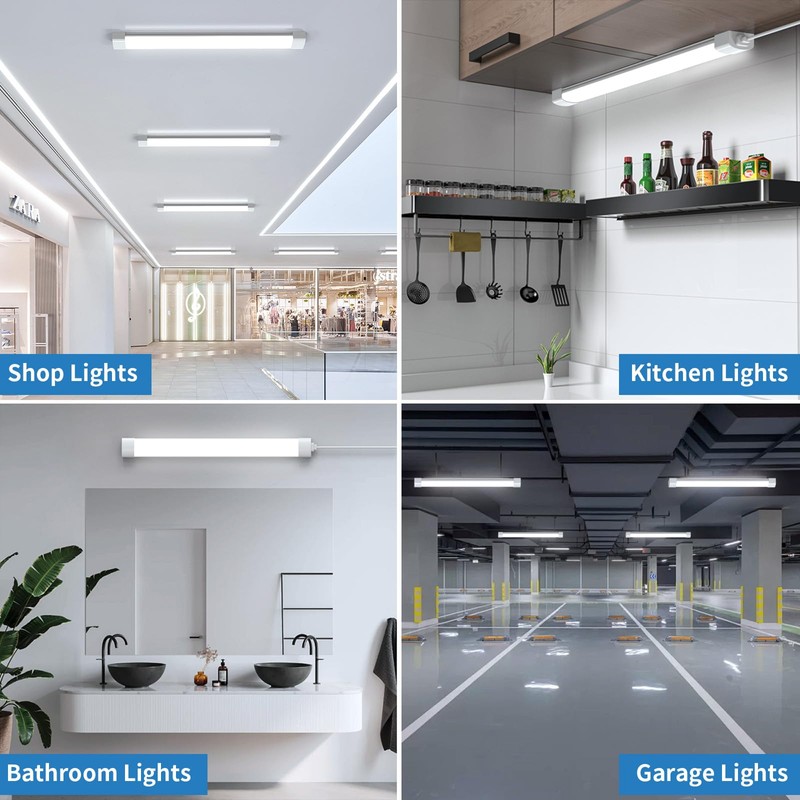 Airand Utility LED Light with Plug 2PCS Linkable Fixture 2FT