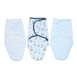 3pcs Baby Swaddle Sleep Sacks Cotton Swaddle Blanket for 0 to 2 Months Old Newborn Sea