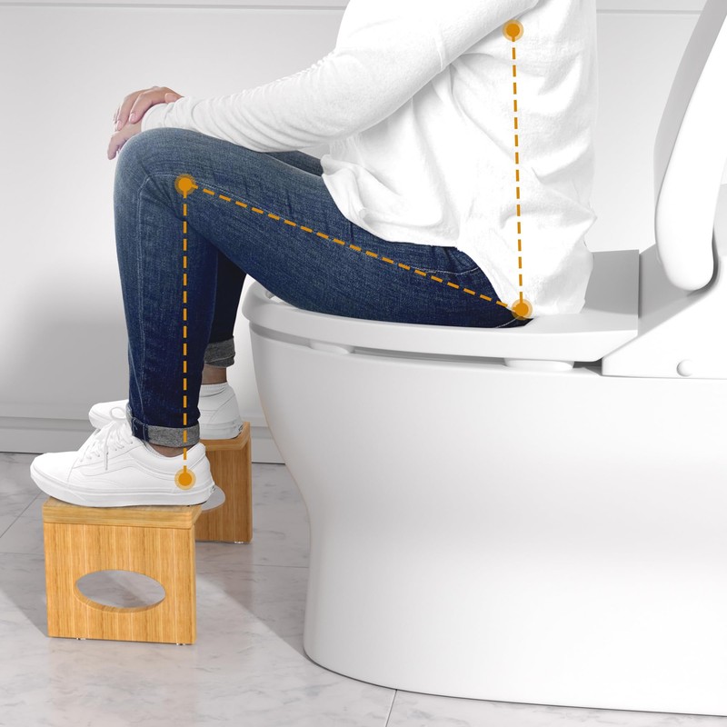 ROMGUAR CRAFT 7 Inch Bamboo Toilet Stool, Foldable Poop Stool,