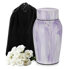 Urns for Human Ashes, Mini Urn for Ash Male Female, Small Urns for Human Ashes Keepsake, Stainless Steel Memorial Cremation, Decorative Urn Funeral Urn - Purple Keepsake Holder