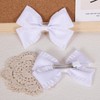 4in White Ruffled Ribbon Hair Bows Alligator Clips Hair Barrettes