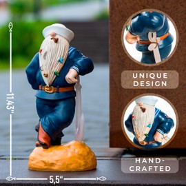 Redwix Navy Gnome 11.43" x 5.5", Funny Garden Gnomes, Gnomes Decorations for Yard, Patriotic Garden Decor, Navy Gifts, Army Gnome