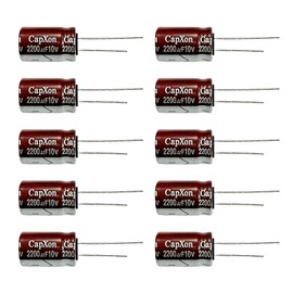 CapXon 10PC 10V 2200uF 13x20mm Aluminium Electronic Capacitors, 10V Capacitors, 2200uF Capacitors