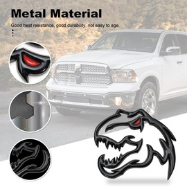 A Pair Dinosaur Emblem Car Metal Badge for Dodge RAM TRX 1500 2500 3500 Charger Challenger
