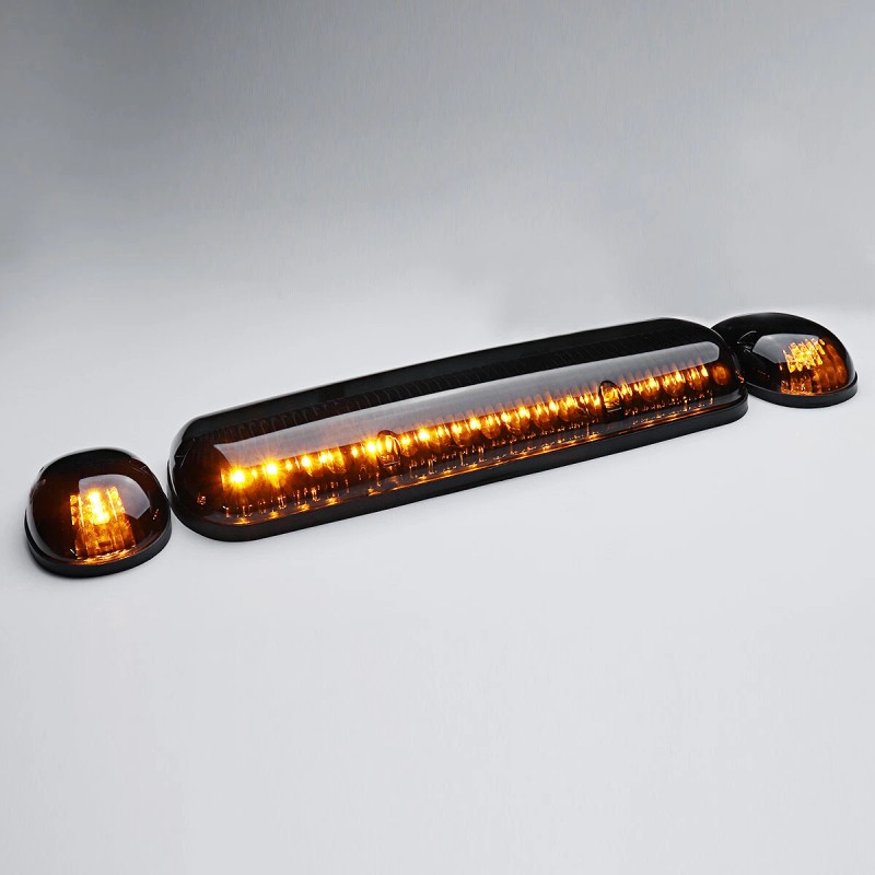 dreamrefit 3x Smoke Cab Roof Running Amber LED Light For