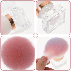 Outanaya 2pcs Nail Cleaning Brush Applicators Soft Bristles Powder Brush for Nail Dust Removal Compact Design for Manicure and Pedicure for Home and Salon Use