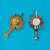 6Pcs First Communion Lapel Pins Gold Catholic Chalice Badge Gifts