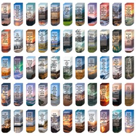 108 Pack Bible Magnetic Bookmarks Christian Magnet Bookmark Clips for Women Men Book Lovers Bible Page Markers for Teachers Students Reading School Office Home, Printing on 2 Side