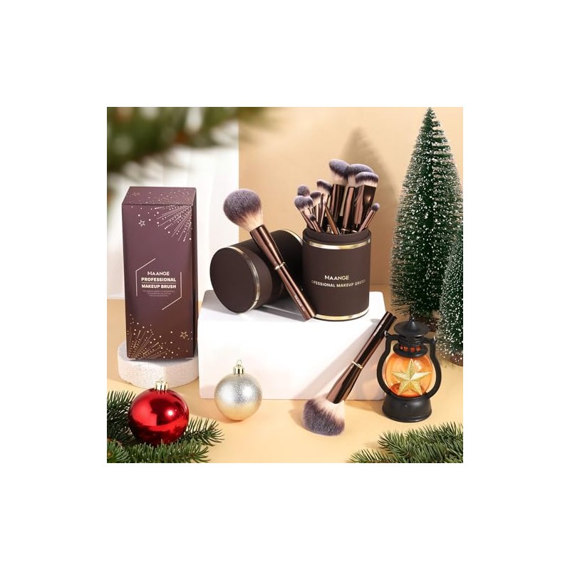 MAANGE Set de Brochas de Maquillaje Profesional con Estuche 13PCS