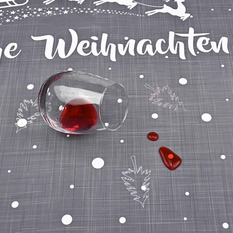 Yrendenge Christmas Tablecloth Grey Tablecloth Washable Outdoor Tablecloth Rectangular Waterproof