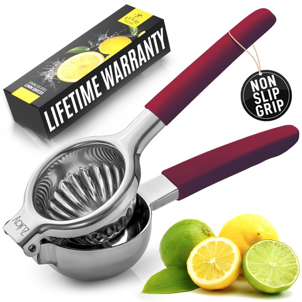 Zulay Lemon Squeezer Stainless Steel with Premium Heavy Duty Solid