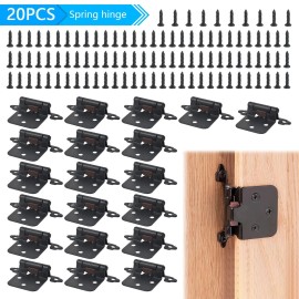 AOMINOHOMA 20x 1/2" Cabinet Hinges Overlay Self Closing Semi Partial Kitchen Cabinet Door
