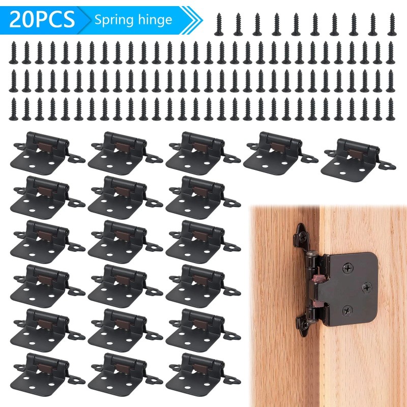 AOMINOHOMA 20x 1/2" Cabinet Hinges Overlay Self Closing Semi Partial