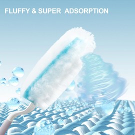 JOYMOOP - Juego de plumero desechable, 30 piezas de 360 recambios de plumero resistente con 1 varita de polvo, plumeros desechables para limpieza de hogar y coche, plumeros multisuperficiales, para esquinas de polvo, ventiladores de techo, muebles