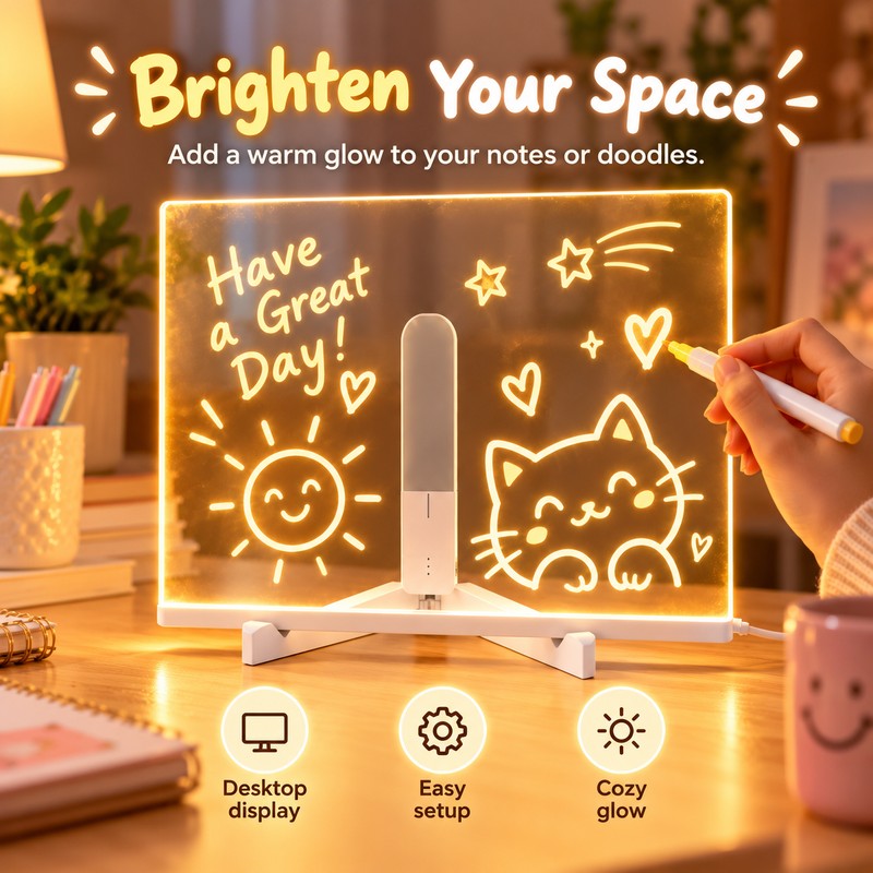 LED Acrylic Message Board for Drawing & Notes – 15