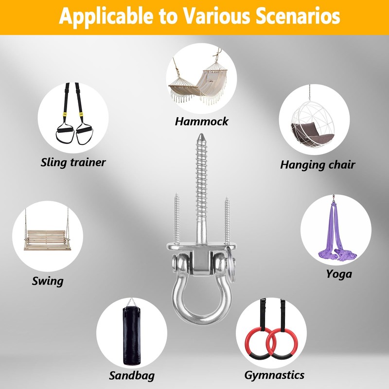 Awroutdoor Ceiling Hook Swing, Swing Hook, Hanging Hook with Screw