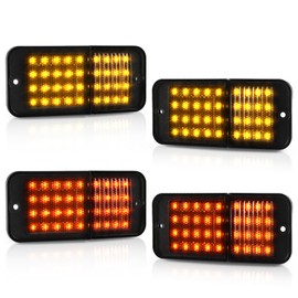 NEIFILES LED Side Marker Lights 5X Brighter Compatible with 1968-1972 Chevy C10 GMC Pickup Trucks C15 C25 C35 Plug and Play,Easy Installation, Front Rear Bumper Lamps (Smoked Lens)