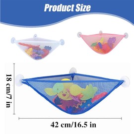 3Pcs Toy Organizer Bathtub Mesh Net Baby Toy Storage Bags, Bath Toy Storage Hanging Mesh Toy Bags with Suction Hooks, Bath Toy Organizer Mesh Storage Bag Baby Shower Toys Bathtub Net Bag Bath Toy Bag