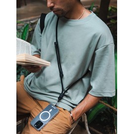 M.Craftsman Charry Type-A to Type-C Charging Cable & Adjustable Phone Strap 2-in-1 | 200,000 Bending Tests |Universal Compatibility | Vibrant Colors, All Black