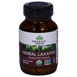 ORGANIC INDIA ORGANIC INDIA Herbal Laxative Supplement - Natural Laxative for Constipation, Herbal Laxative Capsules, Constipation Relief for Women and Men - USDA Certified Organic, Non-GMO, Vegan - 60 Capsules