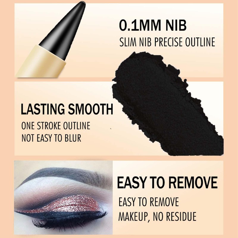 Eyeliner Waterproof, Matte Eye Pen, Black, Quick Drying Cream Eyeliner,