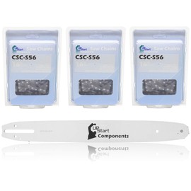 UpStart Components 3-Pack Replacement 16" Single Rivet Bar and 16" Semi Chisel Chain Combo for Echo CS 400, Echo CS 310, Husqvarna 240, Echo CS 352, Poulan P3314, Husqvarna 235, Echo CS 370 Chainsaw