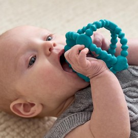 Itzy Ritzy Silicone Teething Ball Flexible Teether (Teal)