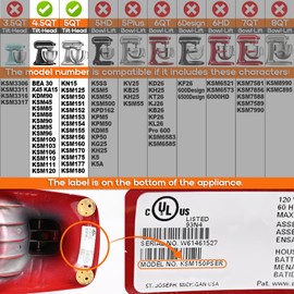 Nabenaufsatzkappe mit Edelstahl Befestigungsschraube für Kitchen Aid 4,5-5 Quart Tilt-Head Standmixer