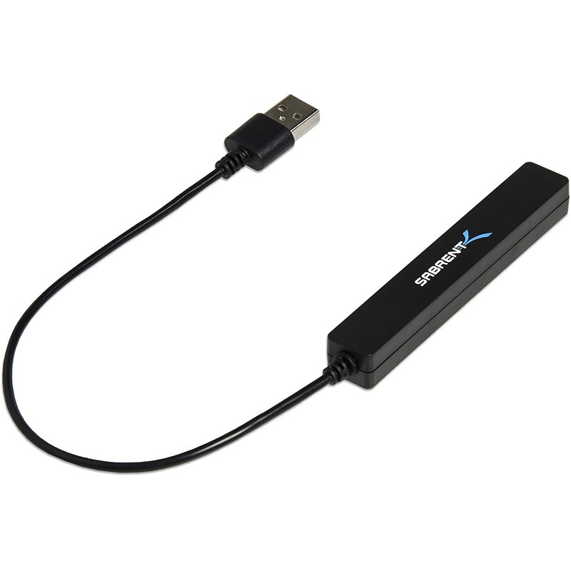 SABRENT 4 Port Portable USB 2.0 Hub (9.5" Cable) for