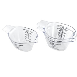 3 Pack 2 Ounce Measuring Cups, Food-Grade Plastic Small Measuring Cup for Hair Color, Hot Tub Chemicals & DIY Mixing, Mini Ounce Measure Cup with Easy-Read Markings