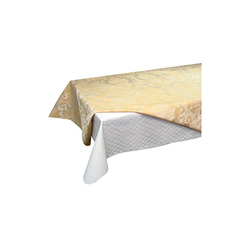 Hotel Quilted Peva Table Pad, 52 by 108-Inch, White