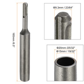 HARFINGTON 3pcs SDS Max Ground Rod Driver 23/64" for 19/32" Ground Rods Driver Adapter Bits for Rotary Hammer Drill Tool 6.5" Long
