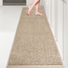 PURRUGS Machine Washable Kitchen Runner Rug 2ft x 7ft, Non-Slip/Skid Hallway Runner Rug, Super Absorbent Soft Area Rug for Hallway, Kitchen & Laundry, Rolled Packaging, Beige