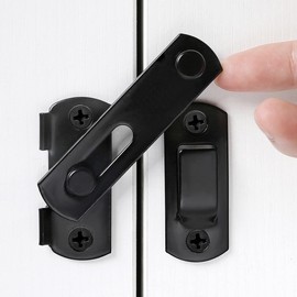 Wocoe 5-Pack Black Stainless Steel Barn Door Latches, 2.75"x2.02", for Barn Gates/Bi-Fold Doors/Sliding Doors/Wine Cabinets.